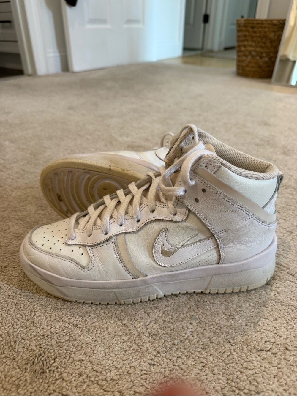 Nike High-Top Sneakers in Off-White